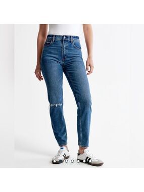 Abercrombie & Fitch Curve Love The Mom High Rise Women’s Blue Jeans 29L